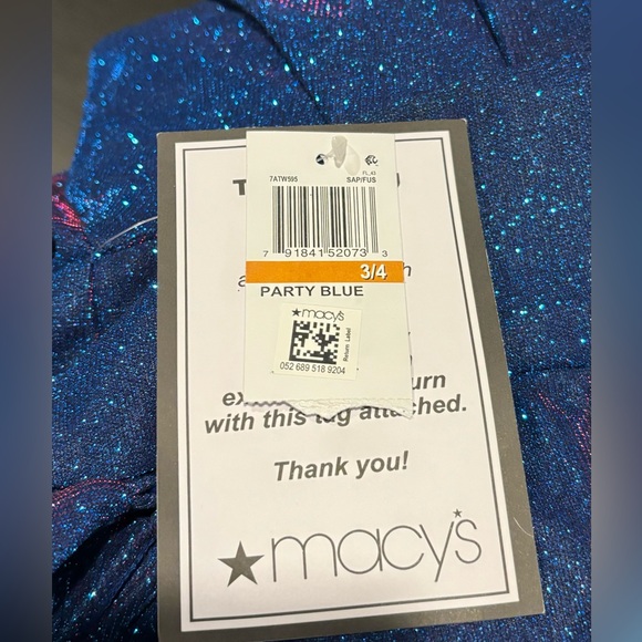 B Darlin JUNIOR SIZE 3/4 Navy Blue dress - Picture 4 of 4